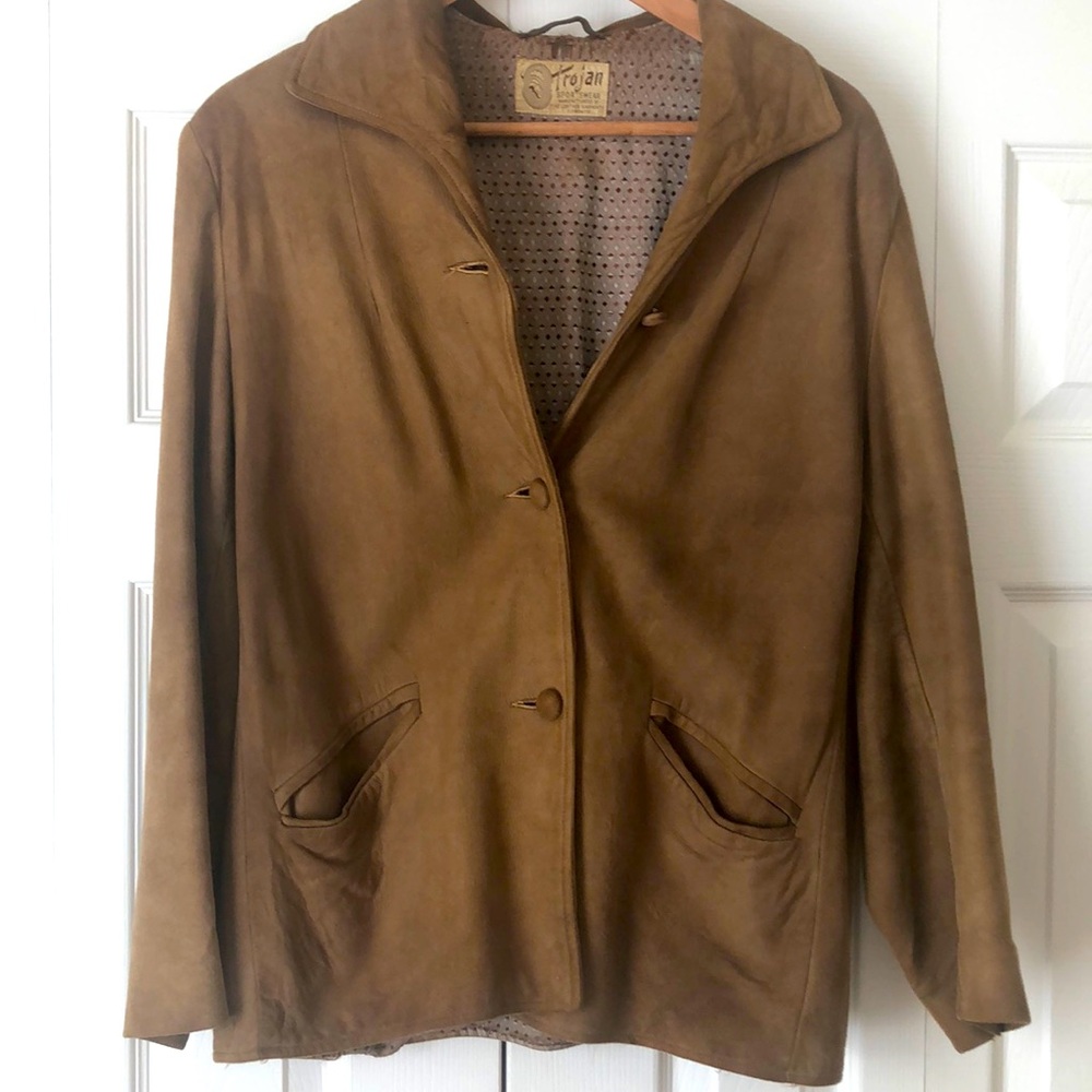 Vintage Trojan brand Suede blazer No Size